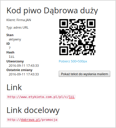 Kody QR   Szczegóły kodu QR