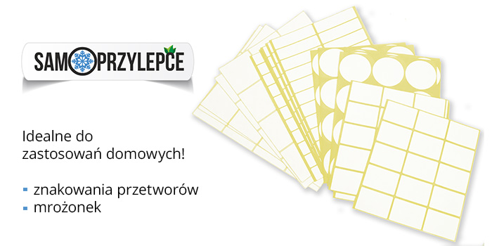 Samoprzylepce - czyste naklejki do znakowania przetworów, mrożonek